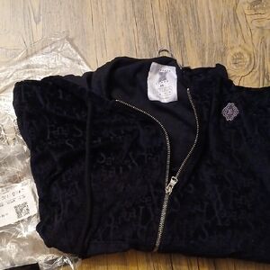 Savage X Fenty Black Velour Hoodie